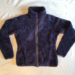 Columbia Cozy Navy Quilted Fleece Full Zip Jacket Size M